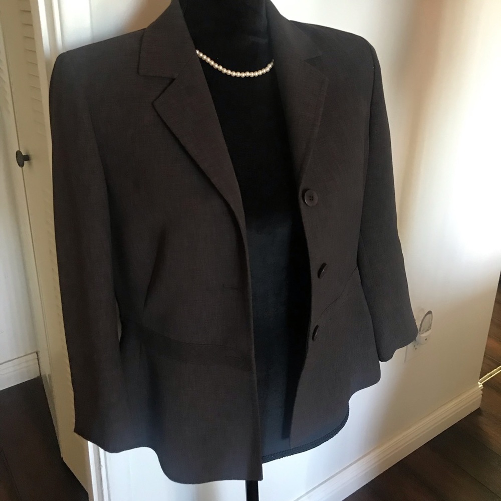 Brown Kasper blazer and skirt (suit set)